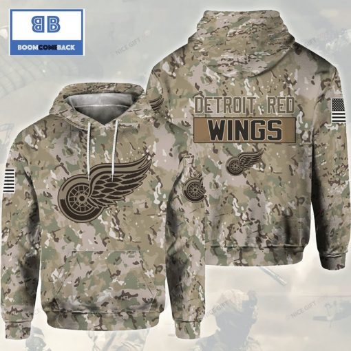 NHL Detroit Red Wings Camouflage 3D Hoodie