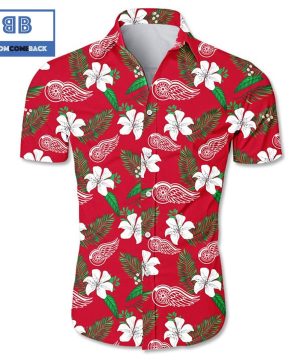 NHL Detroit Red Wings Tropical Flower Hawaiian Shirt