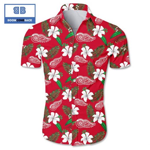 NHL Detroit Red Wings Tropical Flower Hawaiian Shirt