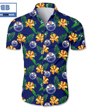 NHL Edmonton Oilers Tropical Flower Hawaiian Shirt