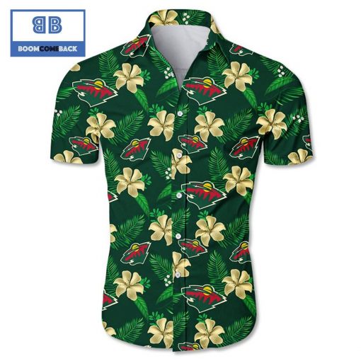 NHL Minnesota Wild Tropical Flower Hawaiian Shirt