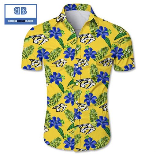 NHL Nashville Predators Tropical Flower Hawaiian Shirt