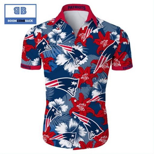 NHL New England Patriots Tropical Flower Hawaiian Shirt