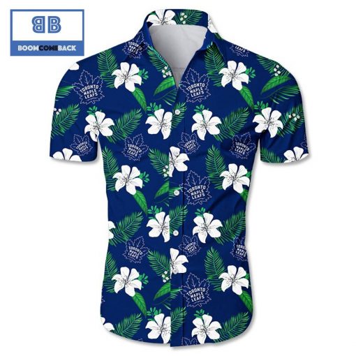 NHL Toronto Maple Leafs Tropical Flower Hawaiian Shirt