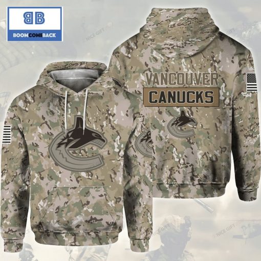 NHL Vancouver Canucks Camouflage 3D Hoodie