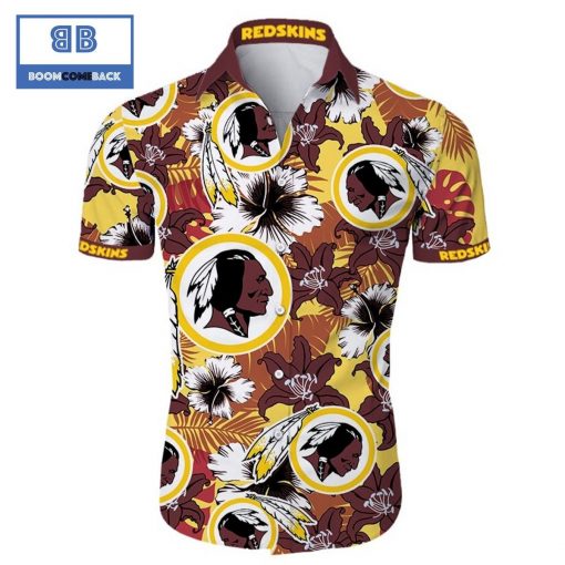 NHL Washington Redskins Tropical Flower Hawaiian Shirt