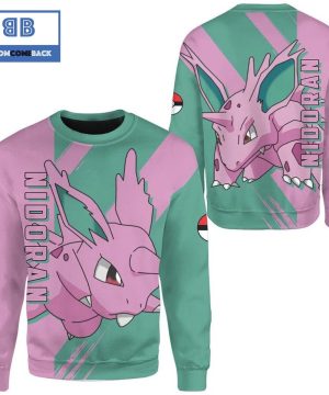 Nidoran Pokemon Anime Christmas 3D Sweatshirt