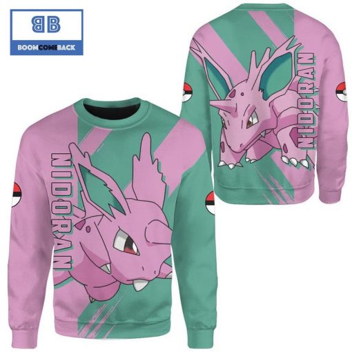 Nidoran Pokemon Anime Christmas 3D Sweatshirt