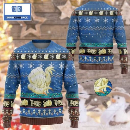 Ninetales Pokemon Anime Custom Imitation Knitted Ugly Christmas Sweater