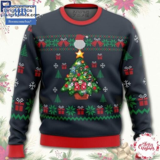 Nintendo Super Mario Christmas Tree Ugly Christmas Sweater