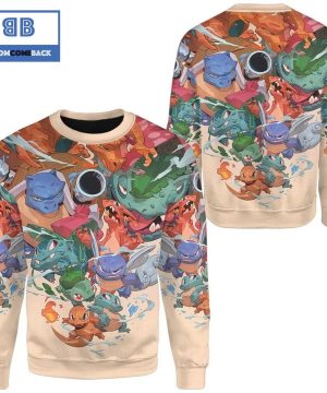 Old School Pokemon Anime Christmas 3D Sweatshirt