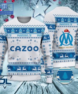 Olympique de Marseille Santa Hat Ugly Christmas Sweater