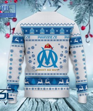 olympique de marseille santa hat ugly christmas sweater 5 BrH1V