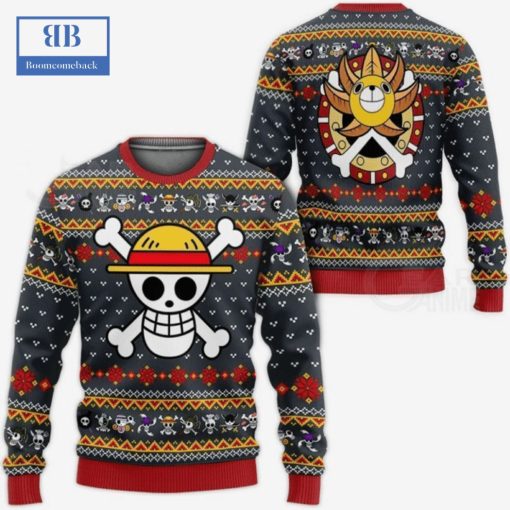 One Piece Straw Hat Pirate Thousand Sunny Logo Ugly Christmas Sweater