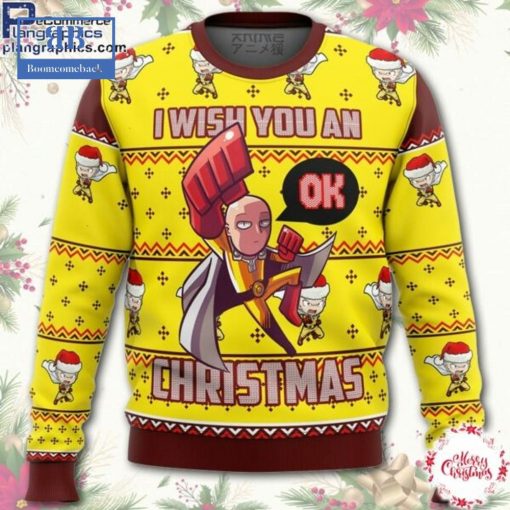 One Punch Man I Wish You An Ok Ugly Christmas Sweater