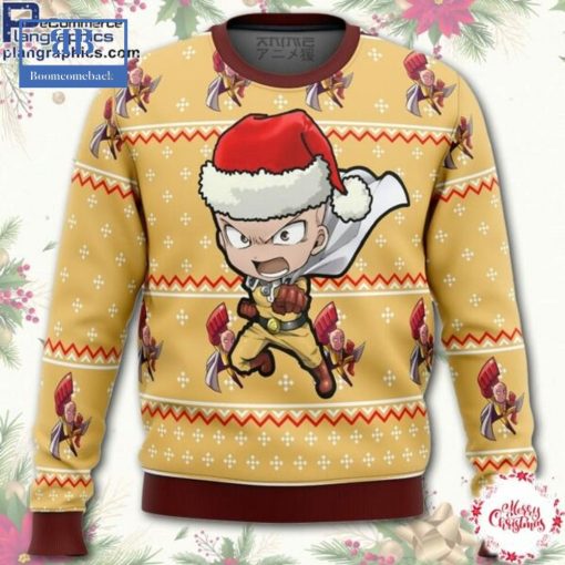 One Punch Man Saitama Chibi Ugly Christmas Sweater