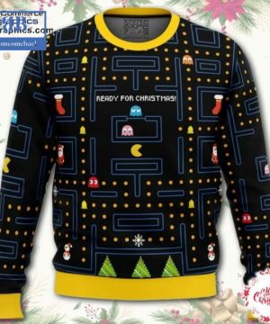 Pac-Man Ready For Christmas Ugly Christmas Sweater