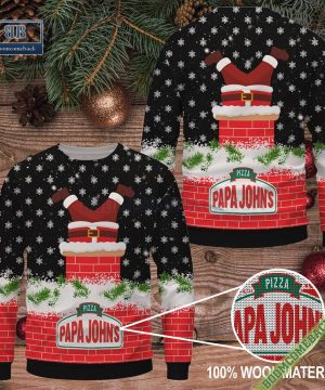 Papa Johns Santa Claus Ugly Christmas Sweater