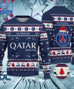 Paris Saint-Germain Santa Hat Ugly Christmas Sweater