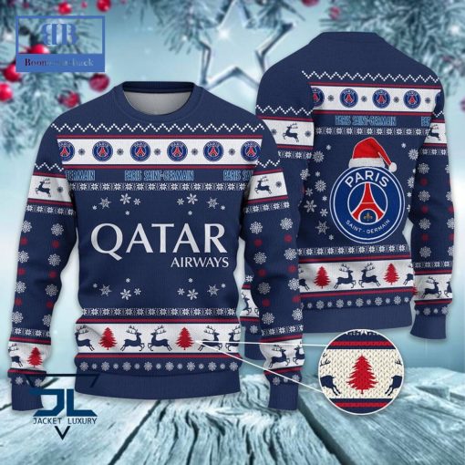 Paris Saint-Germain Santa Hat Ugly Christmas Sweater