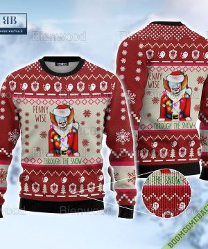 Pennywise Through The Snow Christmas Halloween 2022 Ugly Sweater