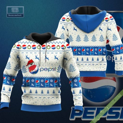 Pepsi Santa Hat Christmas Ugly Christmas Sweater Hoodie Zip Hoodie Bomber Jacket