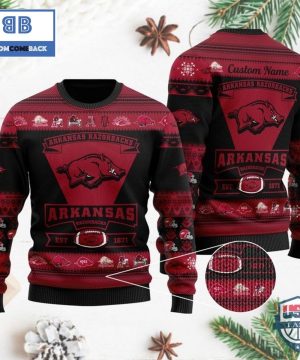 Personalized Arkansas Razorbacks Football Team Ugly Sweater