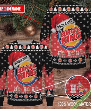 Personalized Burger King Ho Ho Ho Ugly Christmas Sweater