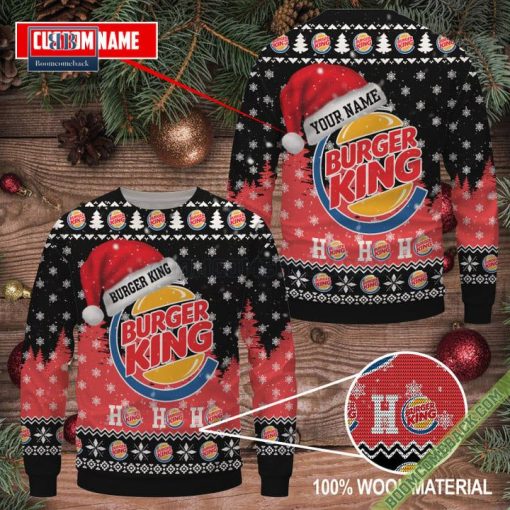 Personalized Burger King Ho Ho Ho Ugly Christmas Sweater