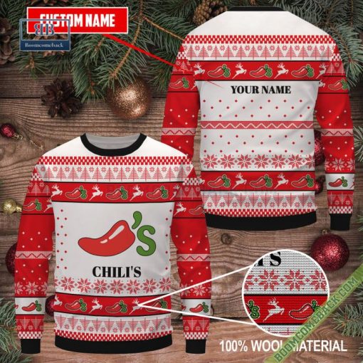 Personalized Chili’s Restaurant Ugly Christmas Sweater