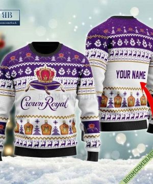 Personalized Crown Royal White Christmas Ugly Sweater