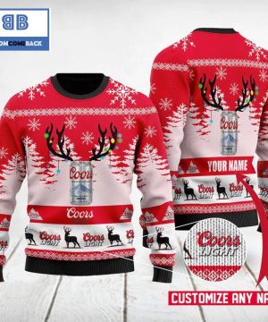 Personalized Deer Coors Light Reinbeer Christmas 3D Sweater