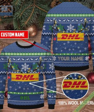 Personalized DHL Logo Christmas Ugly Sweater