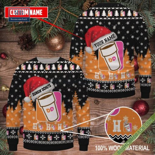 Personalized Dunkin’ Donuts Ho Ho Ho Ugly Sweater