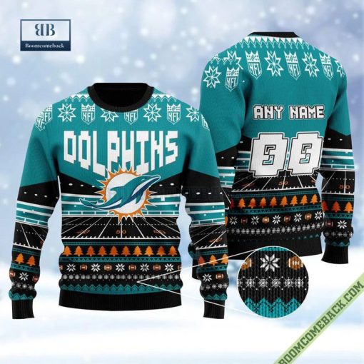 Personalized Miami Dolphins Unisex Ugly Sweater