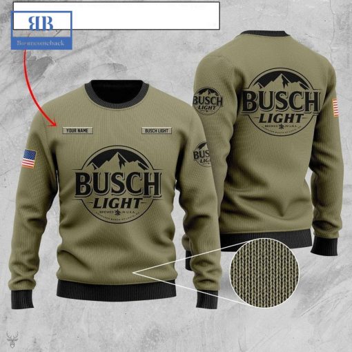 Personalized Name Busch Light Ver 3 Ugly Christmas Sweater