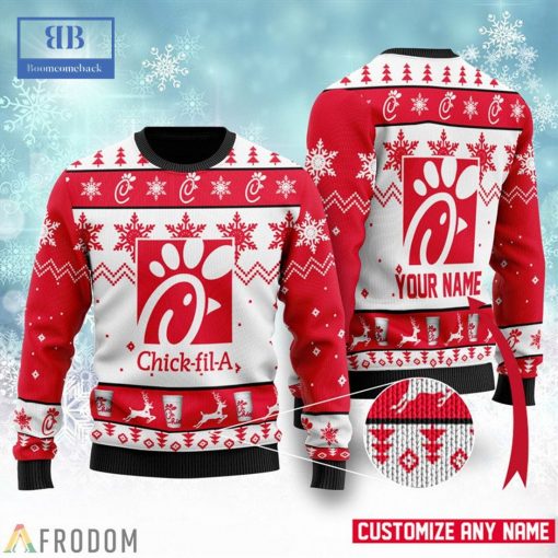 Personalized Name Chick-Fil-A Ugly Christmas Sweater