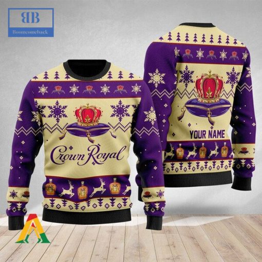 Personalized Name Crown Royal Ugly Christmas Sweater