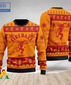 Personalized Name Fireball Ver 2 Ugly Christmas Sweater