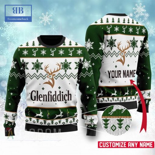 Personalized Name Glenfiddich Ugly Christmas Sweater