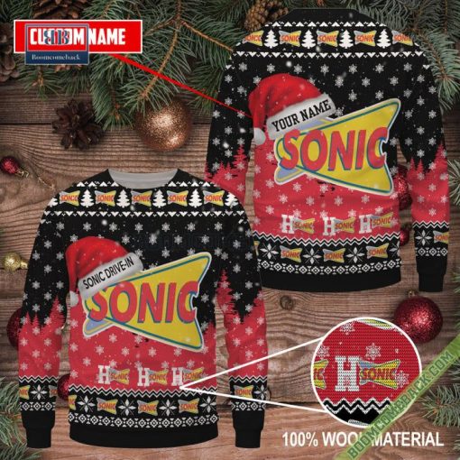 Personalized Sonic Drive-In Ho Ho Ho Ugly Sweater