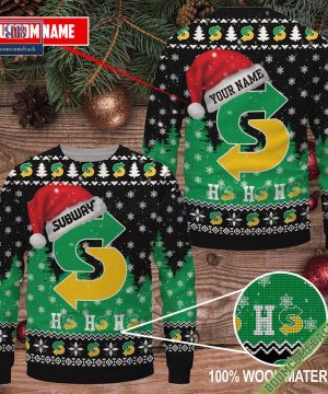 Personalized Subway Ho Ho Ho Ugly Sweater