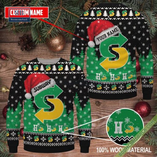 Personalized Subway Ho Ho Ho Ugly Sweater