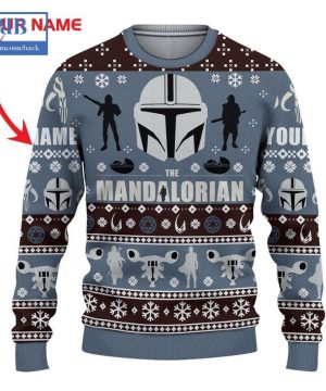 Personalized The Mandalorian Ugly Christmas Sweater