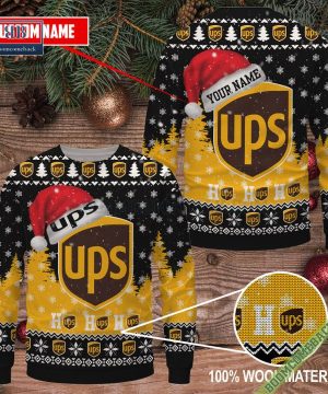 Personalized UPS Ho Ho Ho Ugly Christmas Sweater