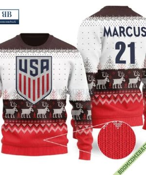 Personalized USA Soccer Ugly Christmas Sweater