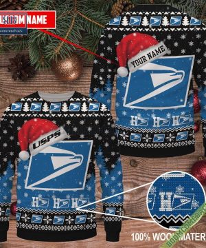 Personalized USPS Ho Ho Ho Ugly Christmas Sweater