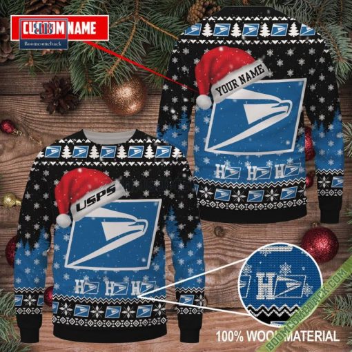 Personalized USPS Ho Ho Ho Ugly Christmas Sweater