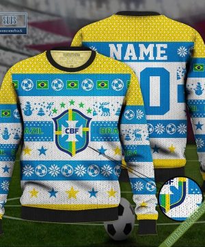 Personalized World Cup 2022 Brazil Soccer Ugly Christmas 3D Sweater