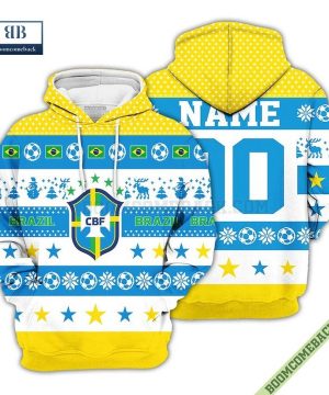 Personalized World Cup 2022 Brazil Soccer Ugly Christmas 3D Sweater